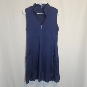 EP New‎ York Women's Sleeveless Golf Tennis Pickleball Dress Pockets Navy Blue M